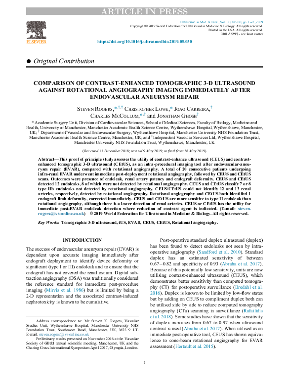 (PDF) Comparison of Contrast-Enhanced Tomographic 3-D Ultrasound ...