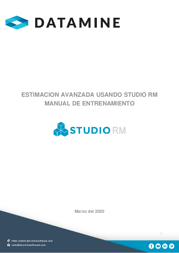 (PDF) ESTIMACION AVANZADA USANDO STUDIO RM MANUAL DE ENTRENAMIENTO