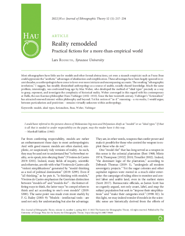 (PDF) Reality Remodeled: Practical Fictions for a More-than-Empirical ...