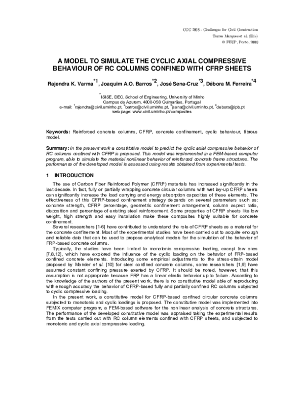 (PDF) A model to simulate the cyclic axial compressive behavior of RC ...