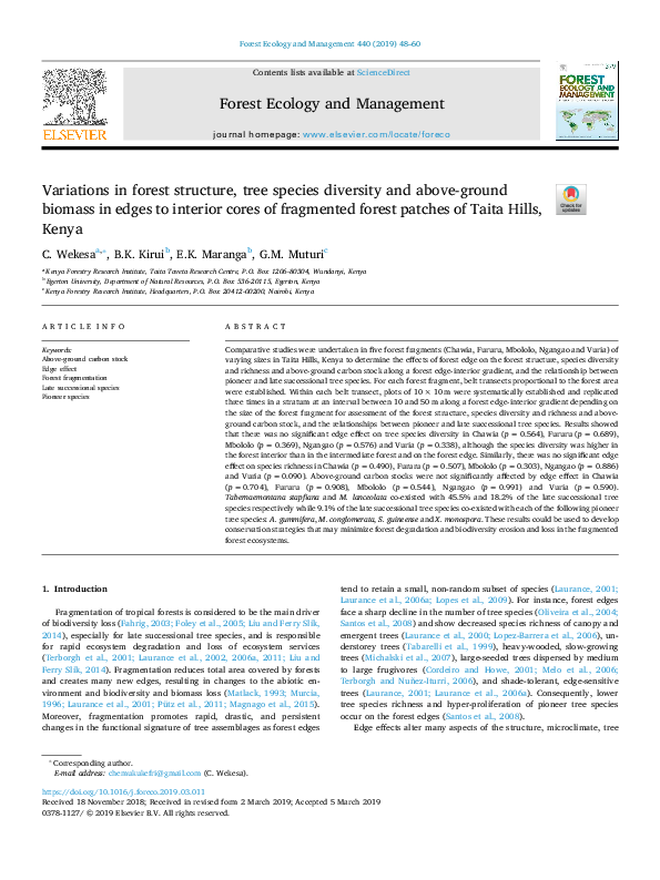(PDF) Variations in forest structure, tree species diversity and above ...