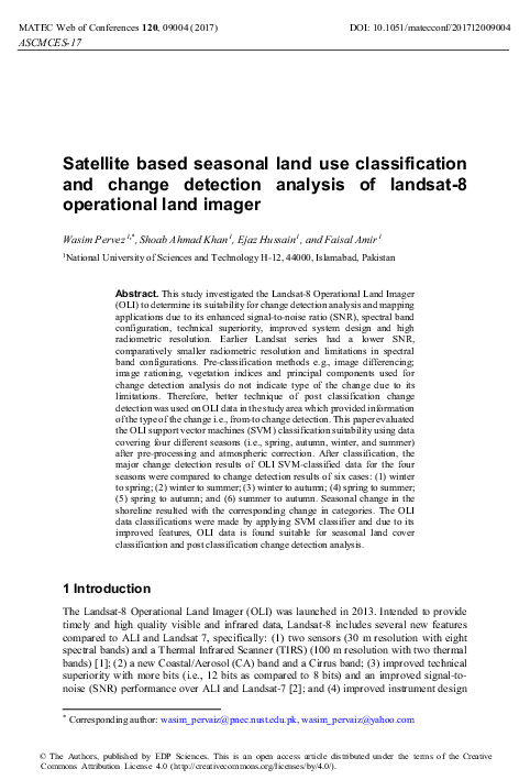 (PDF) Satellite based seasonal land use classification and change ...