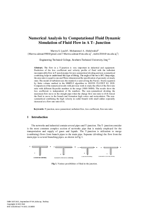 (PDF) Numerical Analysis by Computational Fluid Dynamic Simulation of ...