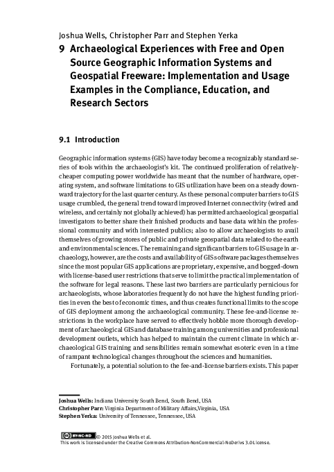 (PDF) 9 Archaeological Experiences with Free and Open Source Geographic ...