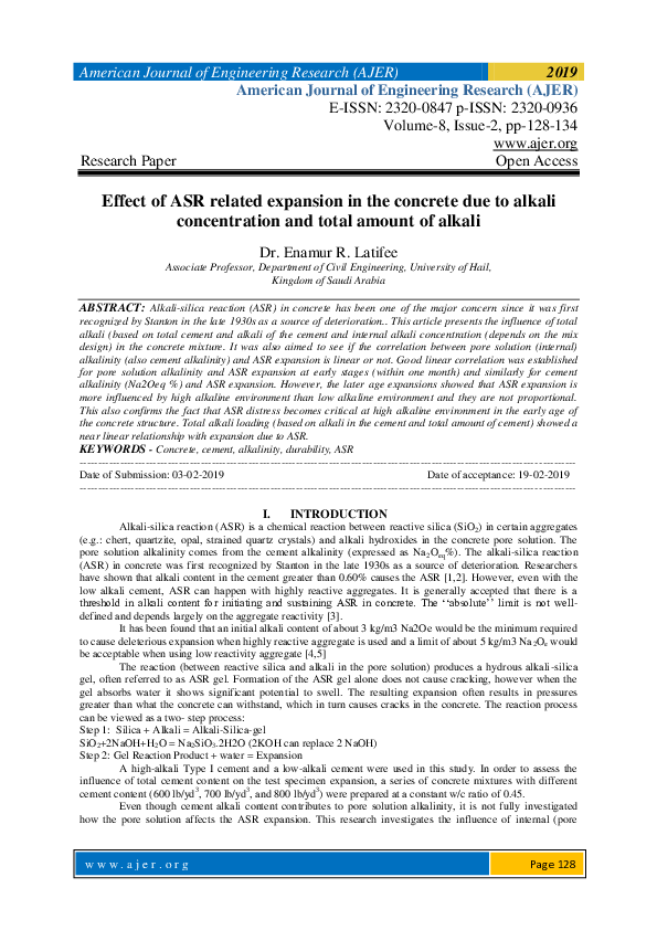 (PDF) Effect of ASR related expansion in the concrete due to alkali ...