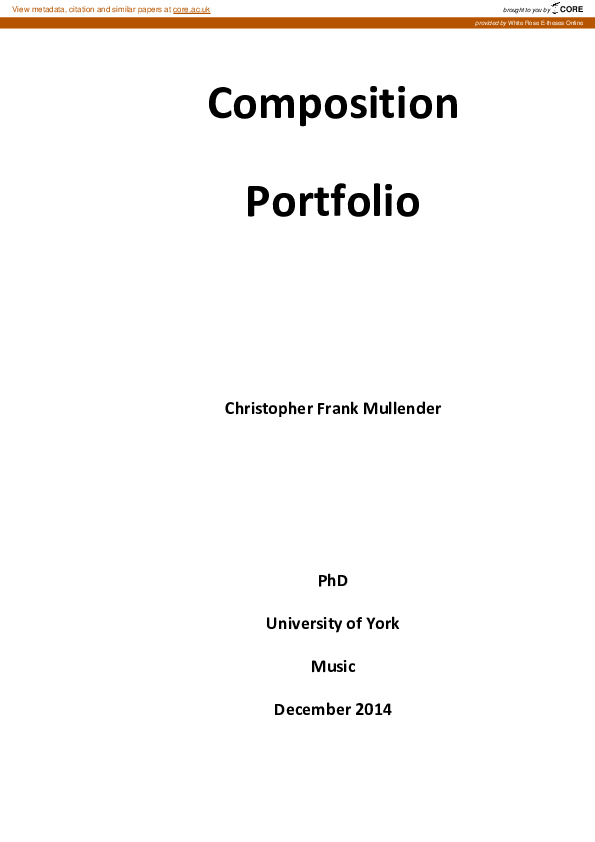 (PDF) Composition Portfolio Christopher Mullender Academia.edu