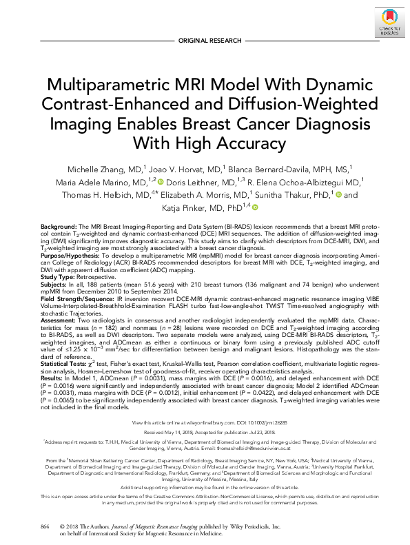 (PDF) Multiparametric MRI model with dynamic contrast-enhanced and ...