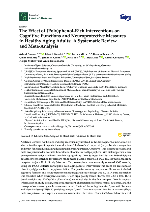 (PDF) The Effect of (Poly)phenol-Rich Interventions on Cognitive ...