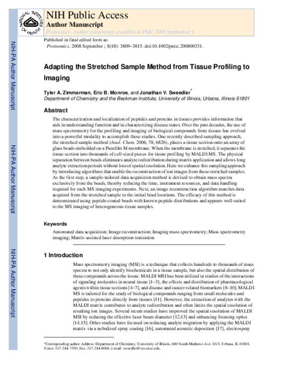 (PDF) Adapting the stretched sample method from tissue profiling to imaging