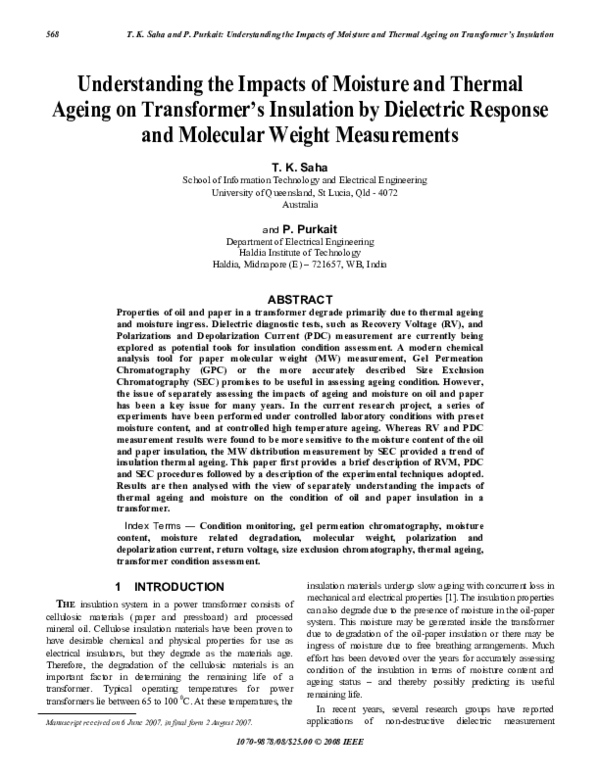 (PDF) Understanding the impacts of moisture and thermal ageing on ...