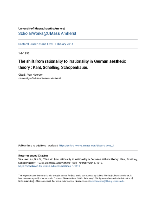 (PDF) The shift from rationality to irrationality in German aesthetic ...
