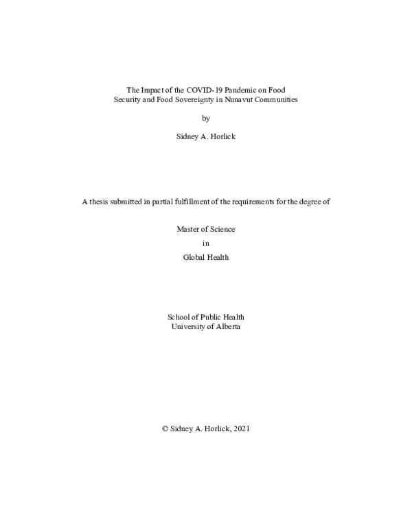 (PDF) The Impact of the Covid 19 Pandemic on Food Security and Food ...