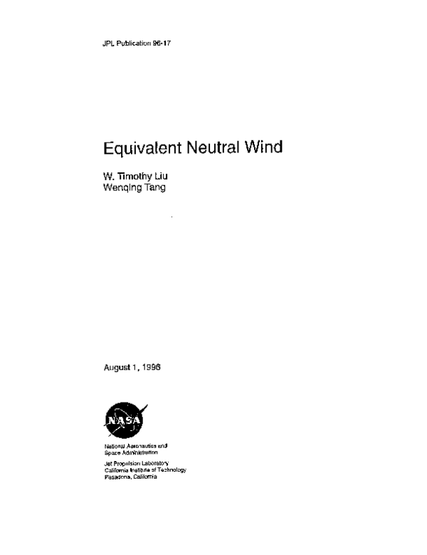 (PDF) Equivalent neutral wind
