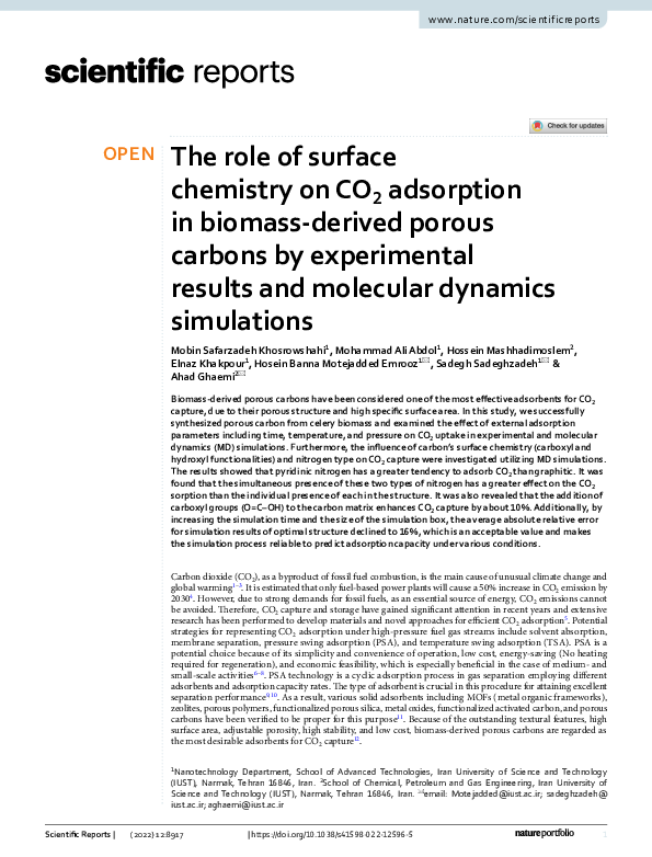 (PDF) The role of surface chemistry on CO 2 adsorption in biomass ...
