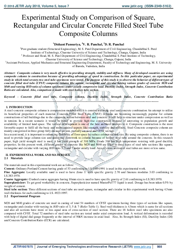 (PDF) Experimental Study on Comparison of Square, Rectangular and ...