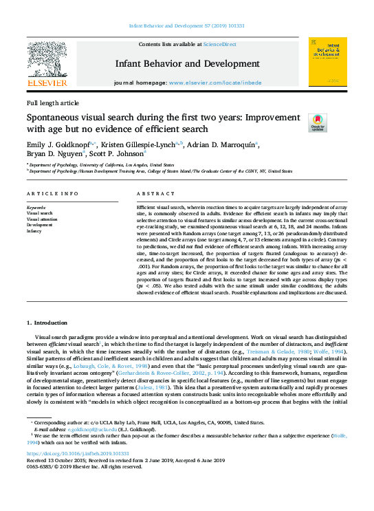 (PDF) Spontaneous visual search during the first two years: Improvement ...