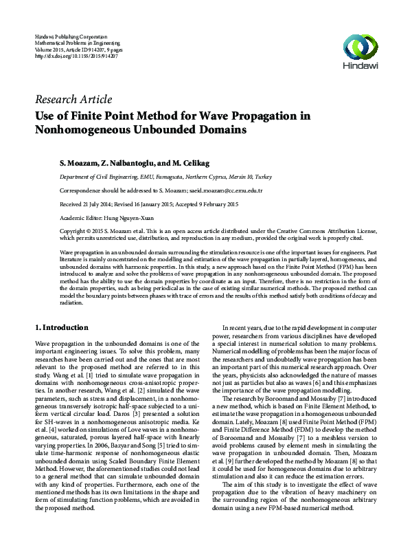 (PDF) Use of Finite Point Method for Wave Propagation in Nonhomogeneous ...
