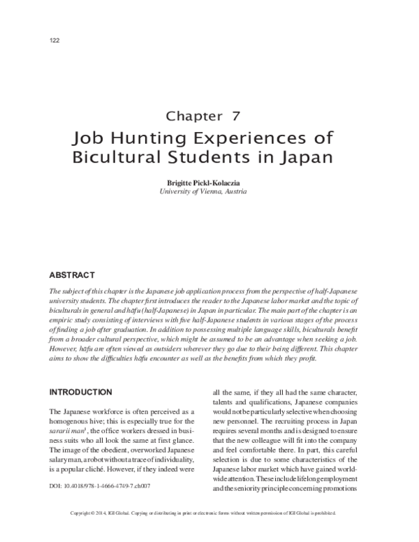 (PDF) Job Hunting Experiences of Bicultural Students in Japan