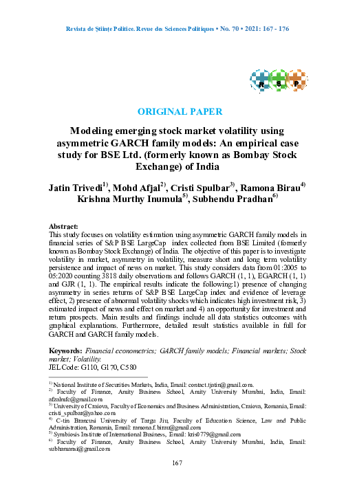 (PDF) Modeling emerging stock market volatility using asymmetric GARCH ...