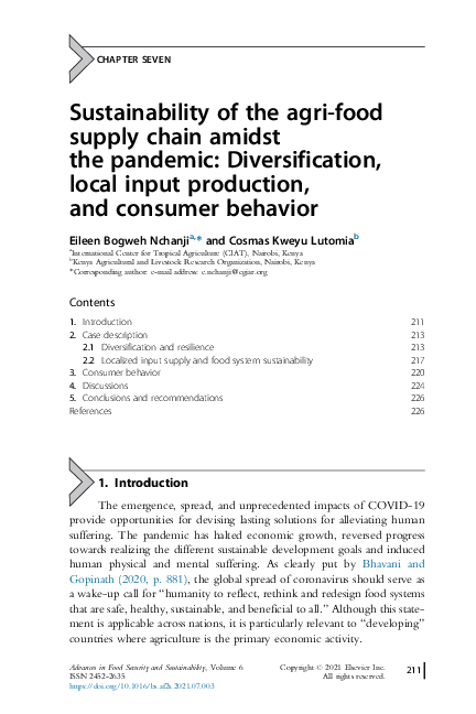 (PDF) Sustainability of the agri-food supply chain amidst the pandemic ...