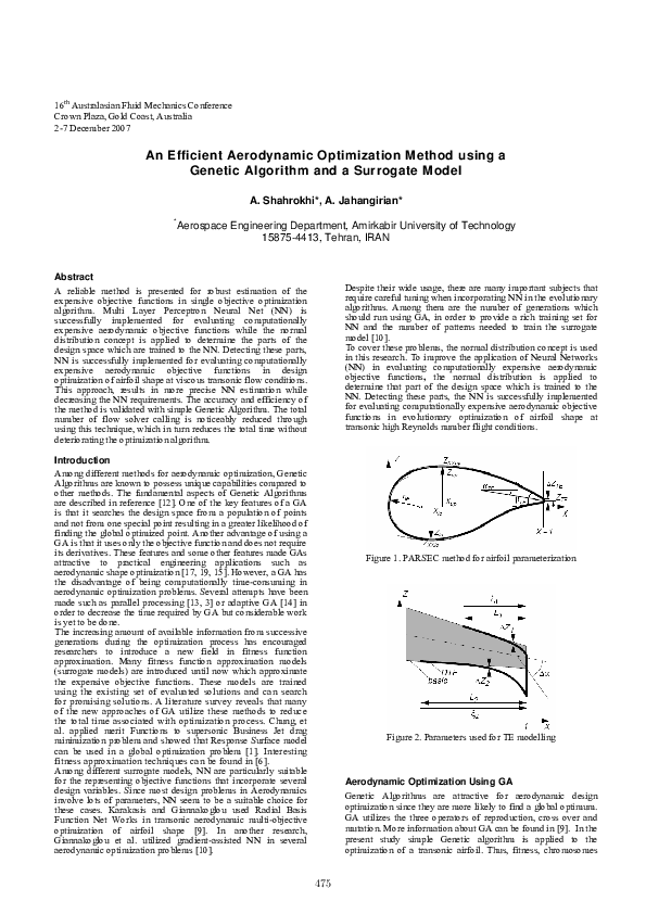 (PDF) An Efficient Aerodynamic Optimization Method using a Genetic ...