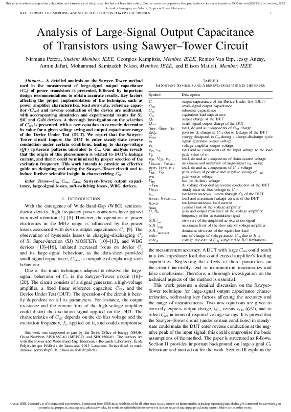 (PDF) Analysis of Large-Signal Output Capacitance of Transistors Using ...