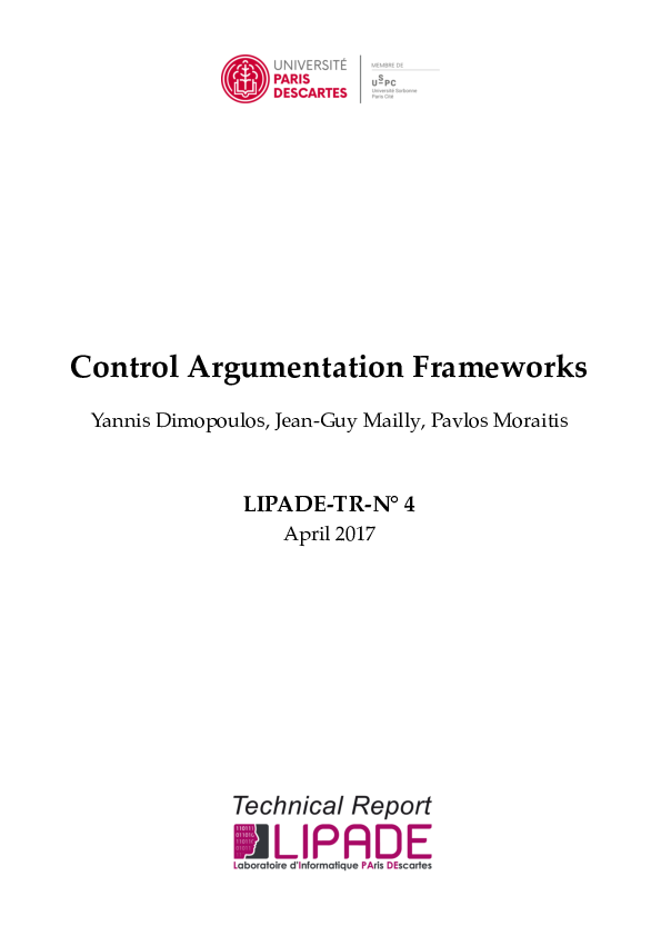 (PDF) Control Argumentation Frameworks