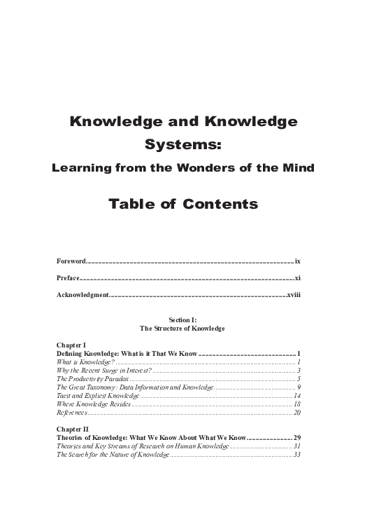 (PDF) Knowledge and Knowledge Systems: Learning from the Wonders of the ...