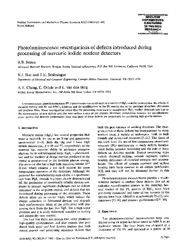 (PDF) Photoluminescence investigations of defects introduced during