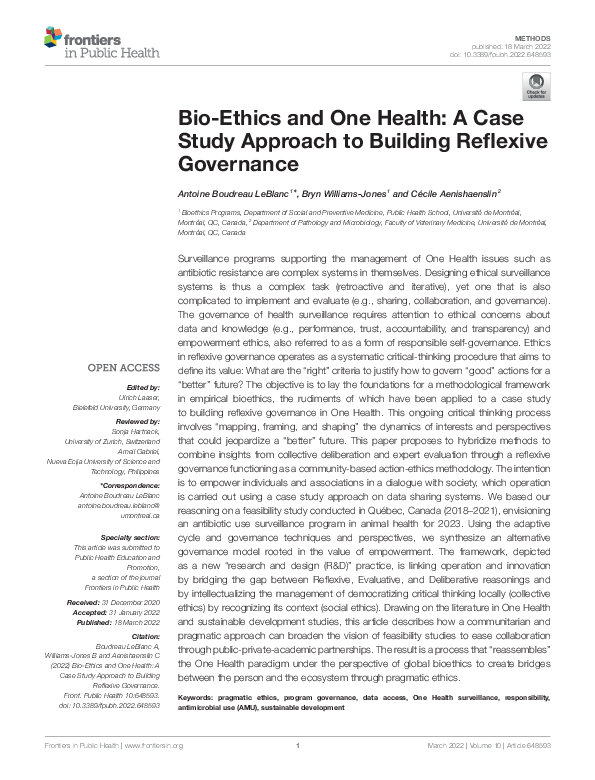 (PDF) Bio-Ethics and One Health: A Case Study Approach to Building ...