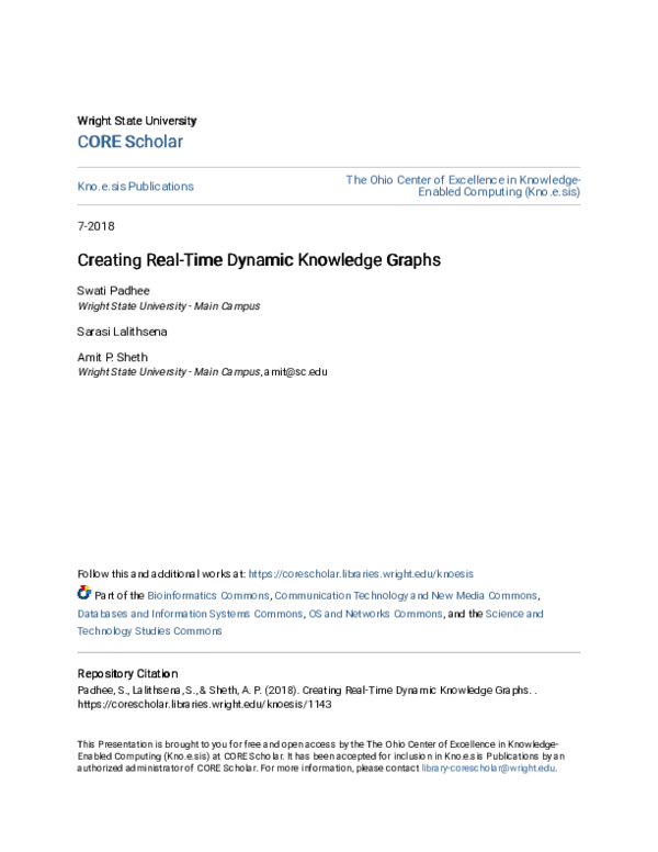 (PDF) Creating Real-Time Dynamic Knowledge Graphs