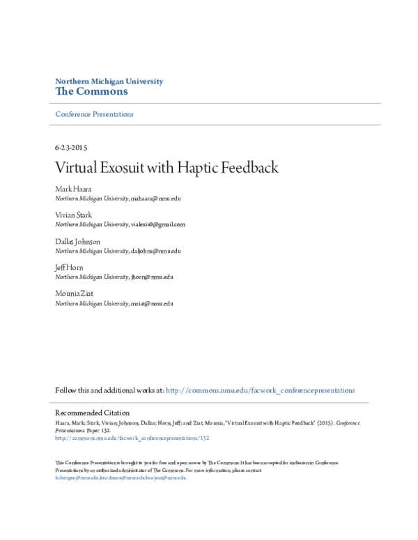 Photo inspiration: Pdf Virtual Exosuit With Haptic Feedback Photo Inspiration