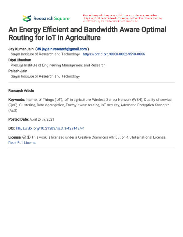 (PDF) An Energy Efficient and Bandwidth Aware Optimal Routing for IoT ...