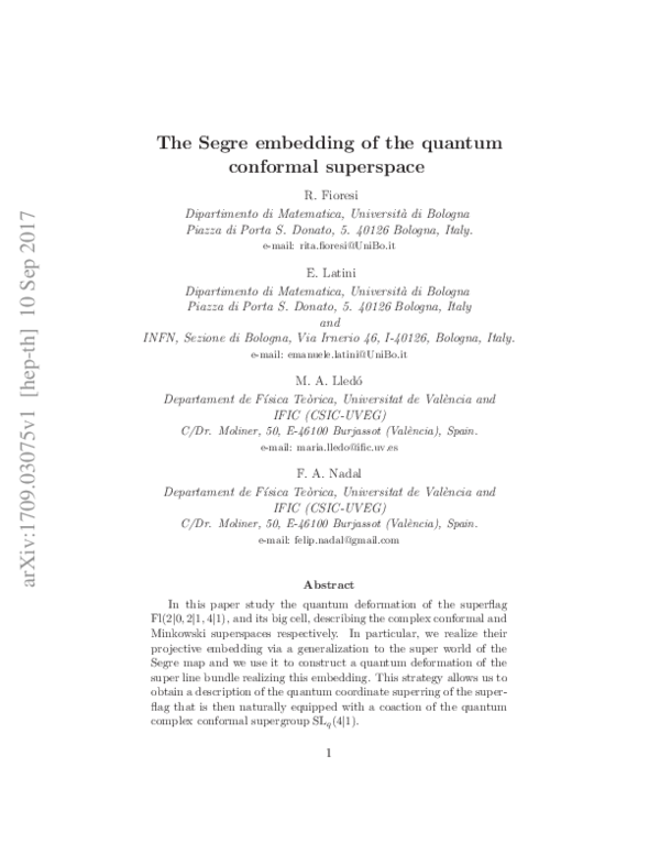 (PDF) The Segre embedding of the quantum conformal superspace