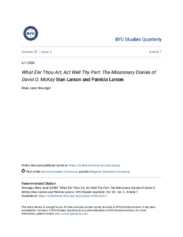 thumbnail image 2 of David O. McKay Quote Print - "What Ere Thou Art Act Well Thy Part" - LDS Mormon Art 2 of 2
