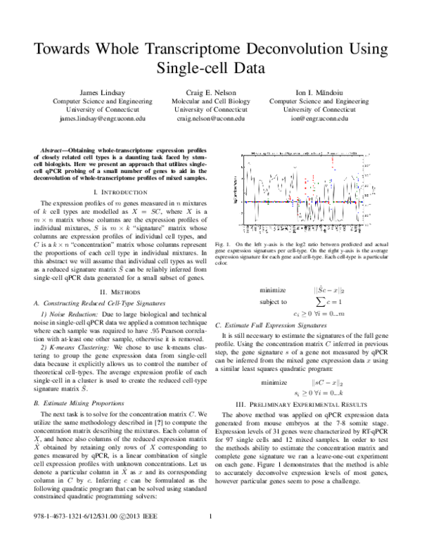 (PDF) Towards whole transcriptome deconvolution using single-cell data