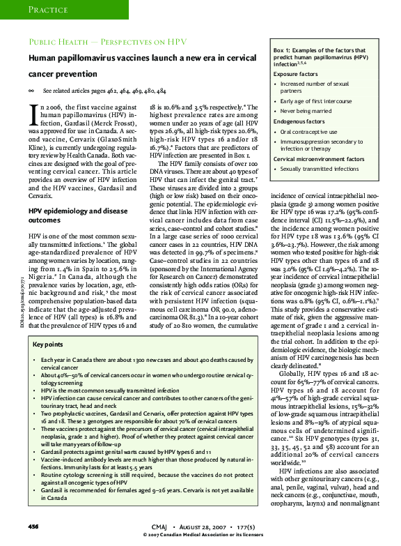 (PDF) Human papillomavirus vaccines launch a new era in cervical cancer ...