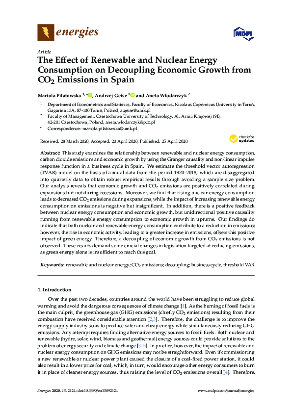 (PDF) The Effect of Renewable and Nuclear Energy Consumption on ...