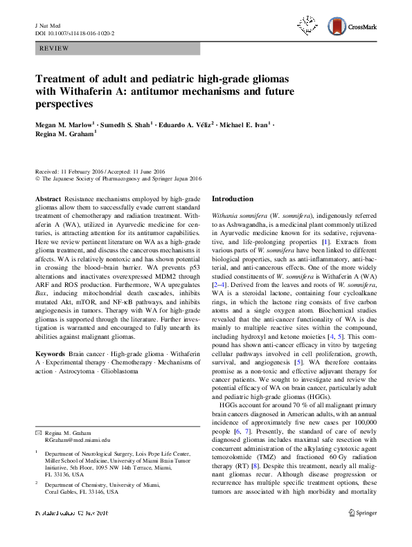 (PDF) Treatment of adult and pediatric high-grade gliomas with ...