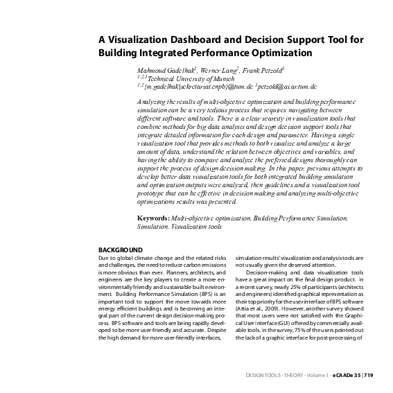 (PDF) A Visualization Dashboard and Decision Support Tool for Building ...