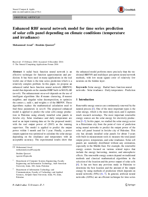(PDF) Enhanced RBF neural network model for time series prediction of ...