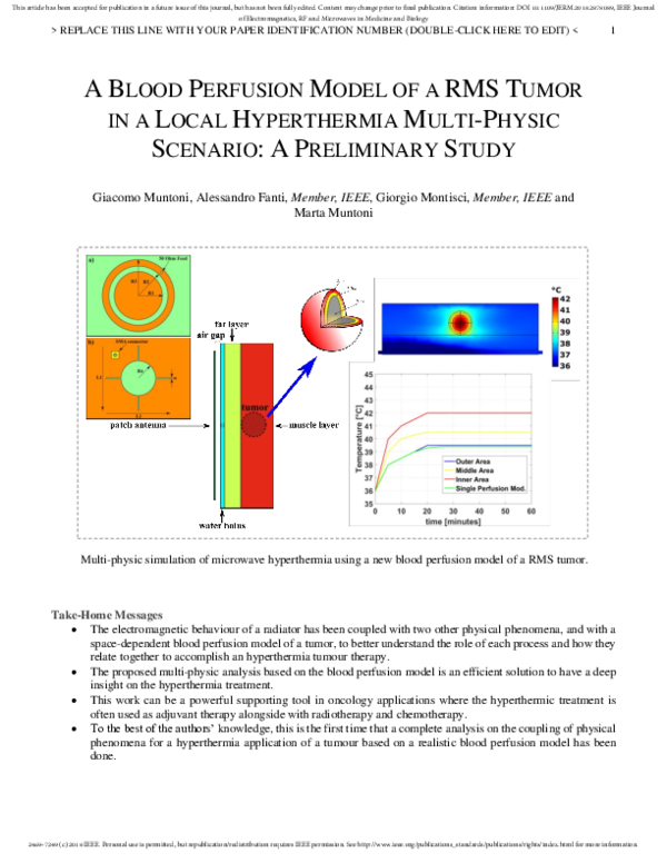 (PDF) A Blood Perfusion Model of a RMS Tumor in a Local Hyperthermia ...