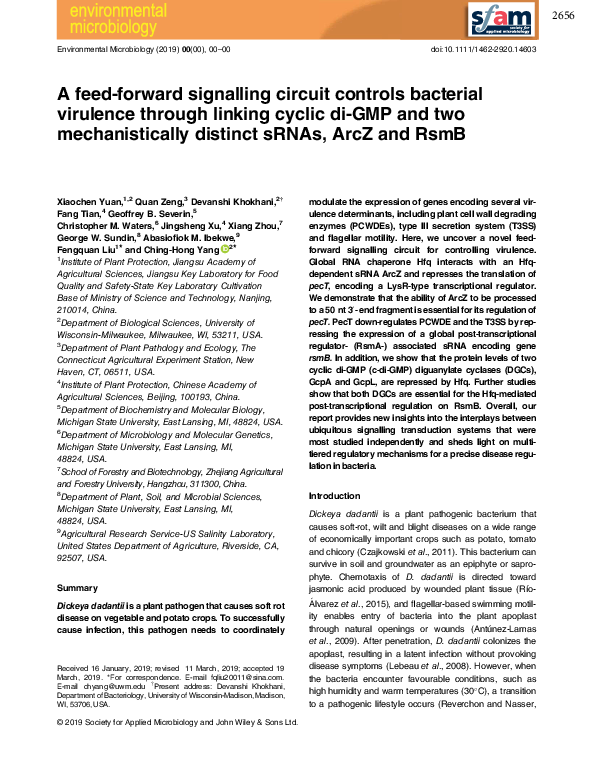 (PDF) A feed‐forward signalling circuit controls bacterial virulence ...