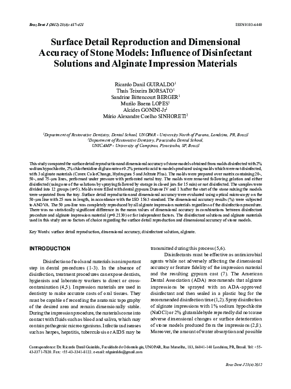(PDF) Surface detail reproduction and dimensional accuracy of stone ...