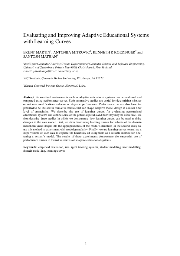 (PDF) Evaluating and improving adaptive educational systems with ...