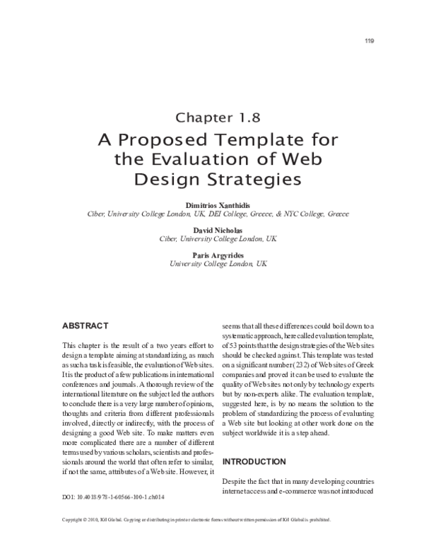(PDF) A Proposed Template for the Evaluation of Web Design Strategies ...