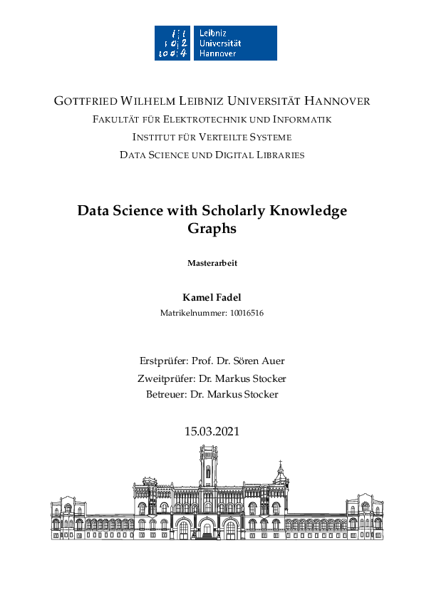 (PDF) Data Science with Scholarly Knowledge Graphs | Kamel Fadel ...