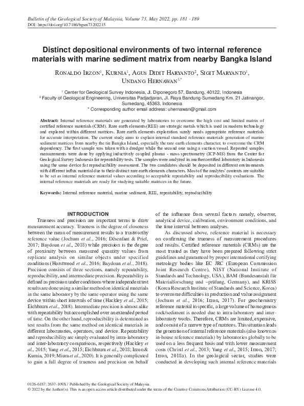 (PDF) Distinct depositional environments of two internal reference ...