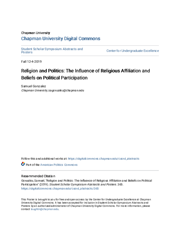 (PDF) Religion and Politics: The Influence of Religious Affiliation and ...