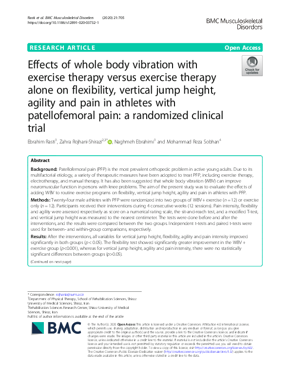 (PDF) Effects of whole body vibration with exercise therapy versus ...